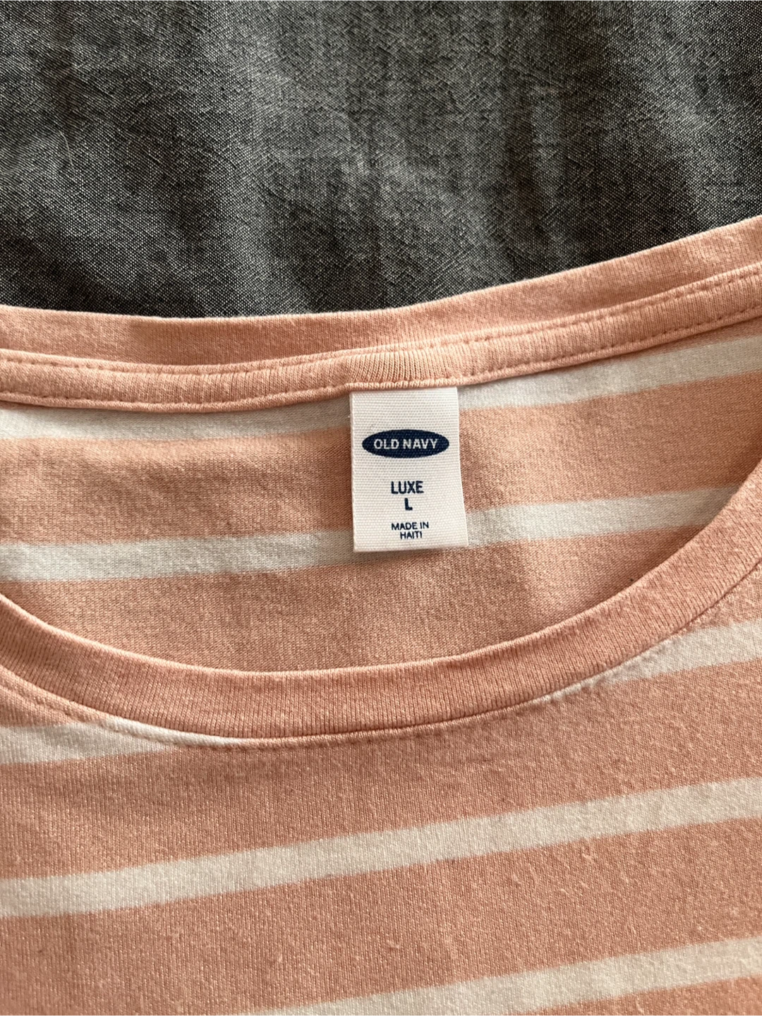Old Navy Luxe light pink and white striped t-shirt, size L - photo 2