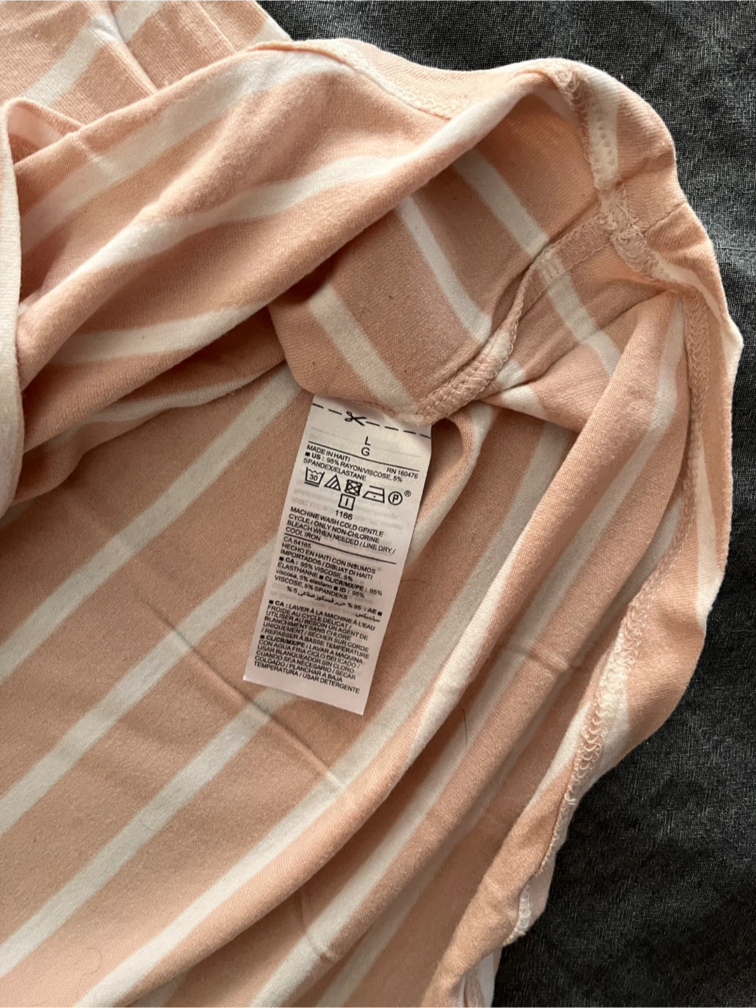 Old Navy Luxe light pink and white striped t-shirt, size L - photo 3