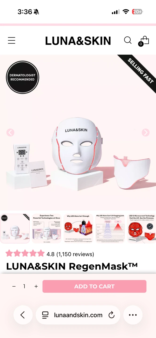 LUNA&SKIN RegenMask LED Face & Neck Mask