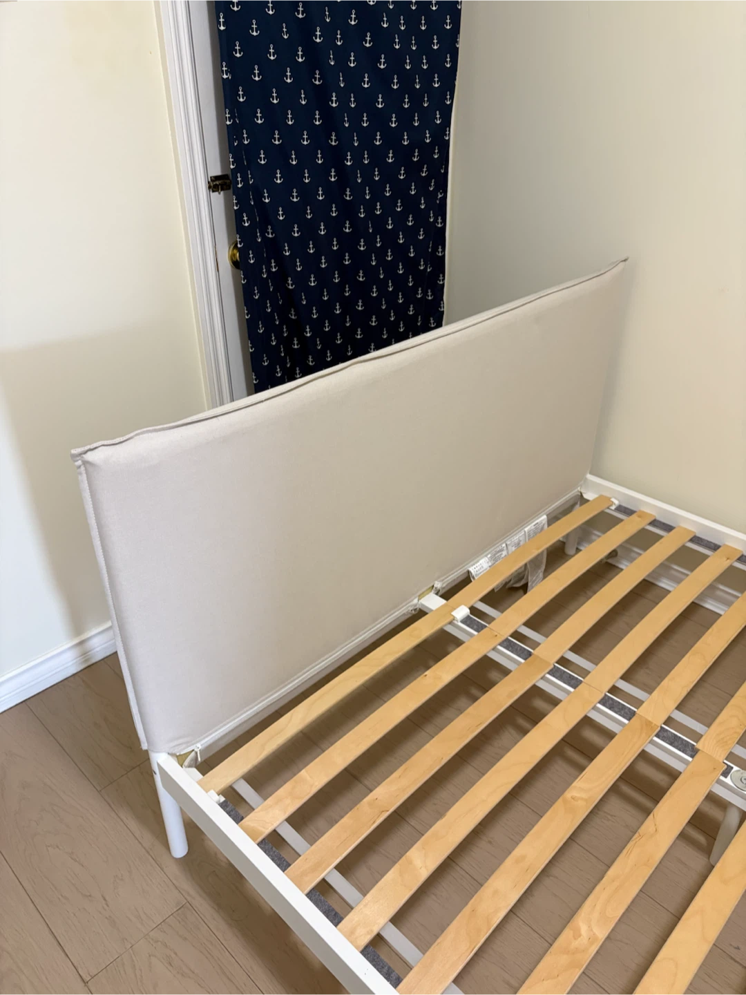 IKEA Bed Frame with Upholstered Headboard (Size: Full) - photo 2