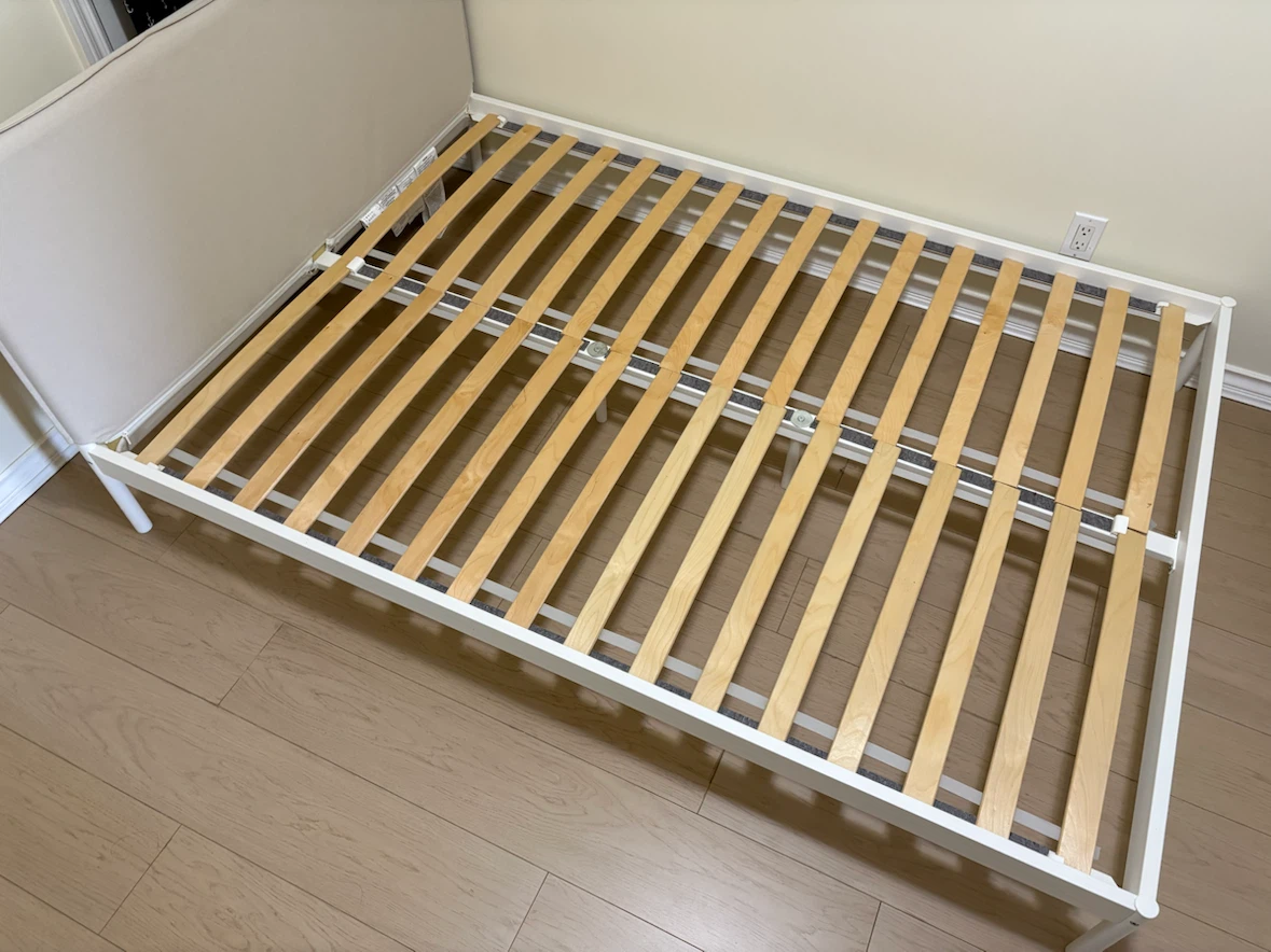IKEA Bed Frame with Upholstered Headboard (Size: Full) - photo 4