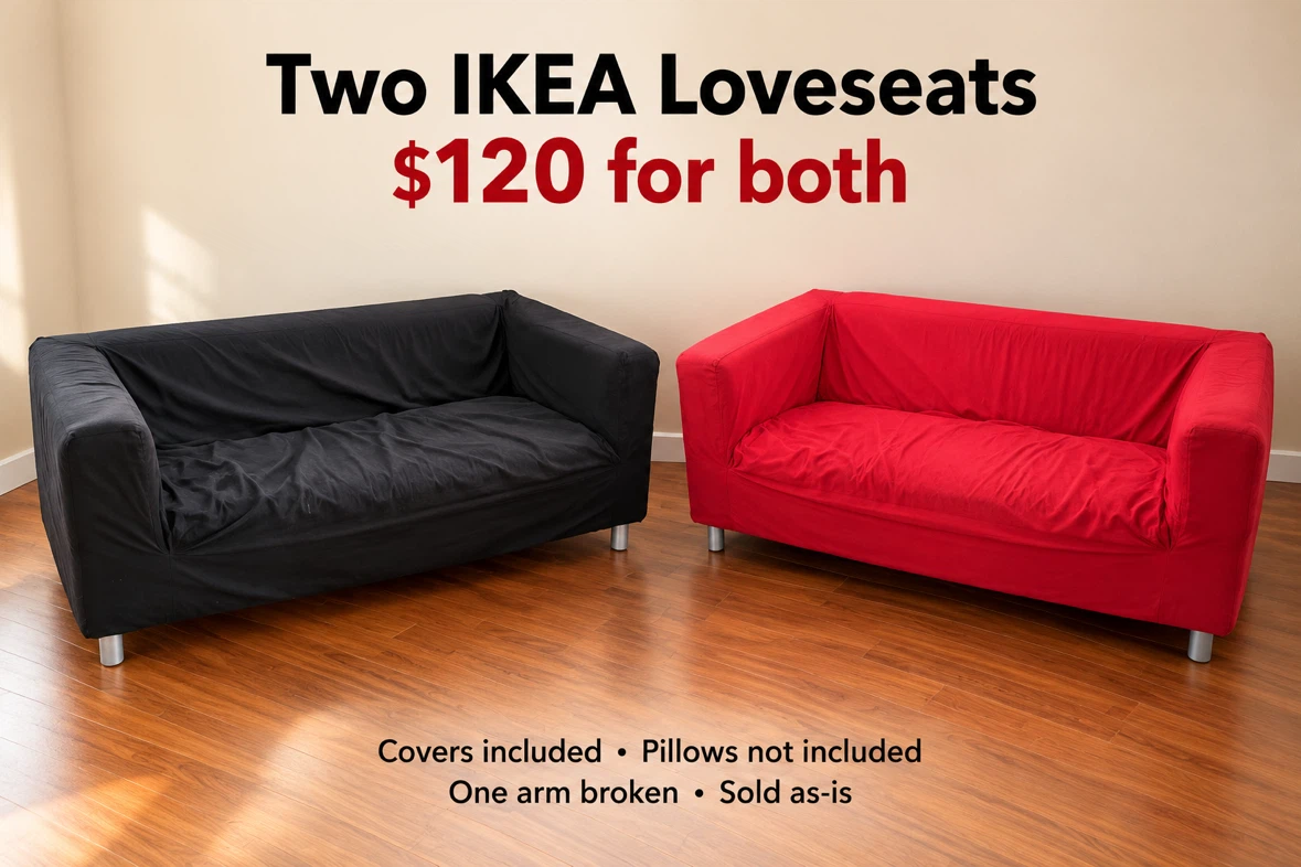 IKEA Klippan Loveseat with Extra Slipcover