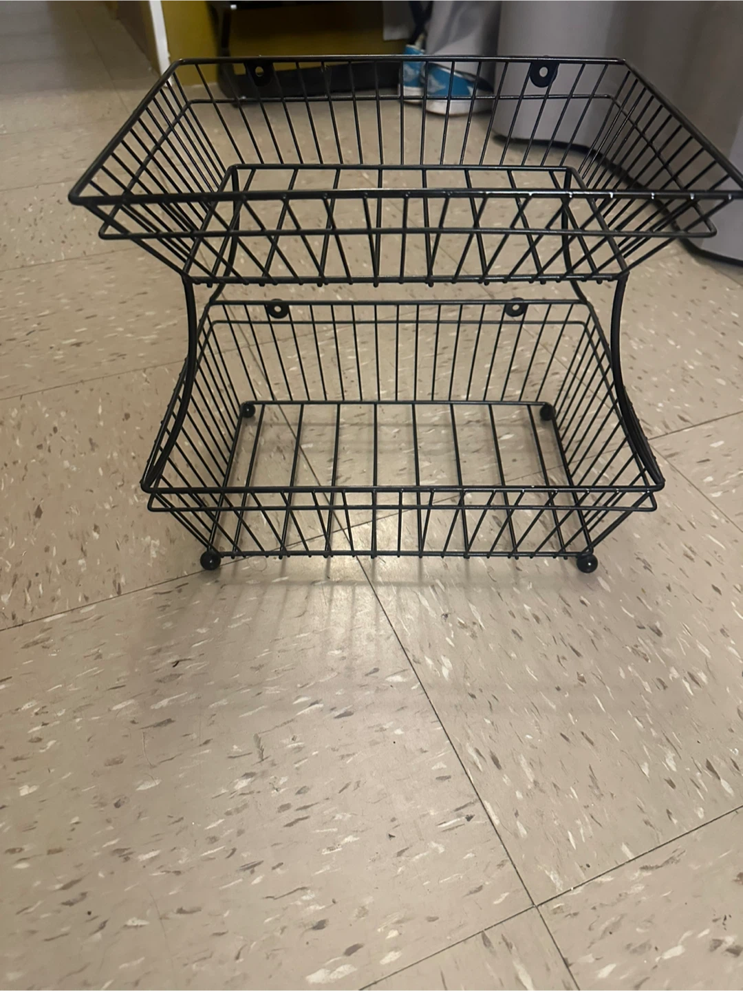 Over-the-Door Hook Rack and Two-Tier Wire Basket