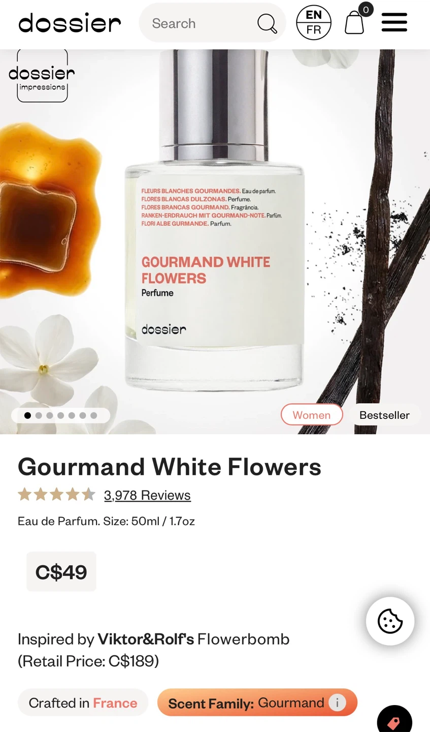 Dossier Gourmand White Flowers Perfume 50ml - photo 3