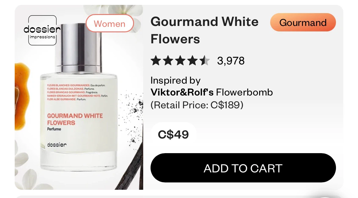 Dossier Gourmand White Flowers Perfume 50ml - photo 4