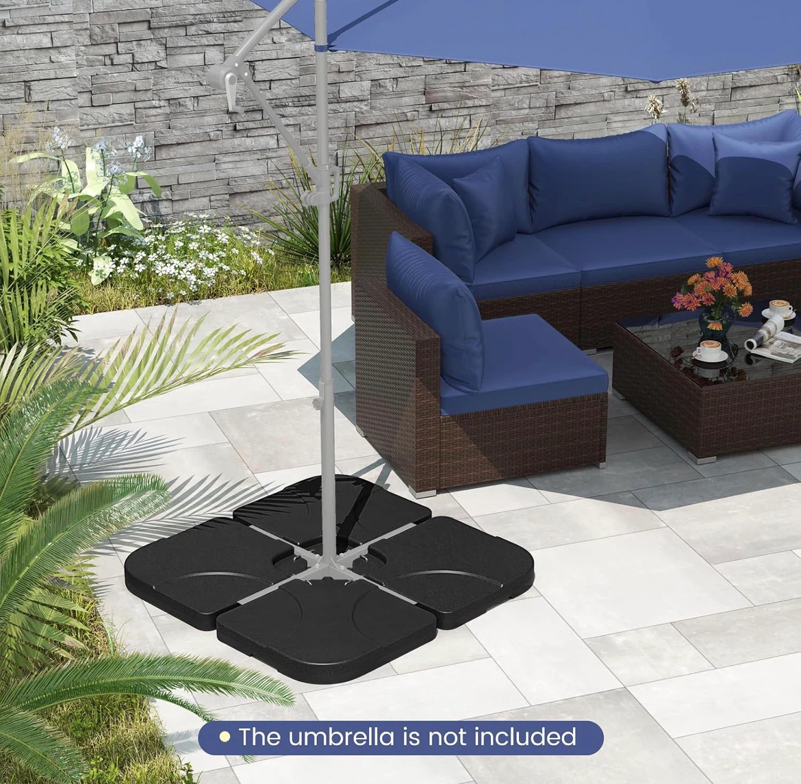 4-Piece Refillable Offset Patio Umbrella Base