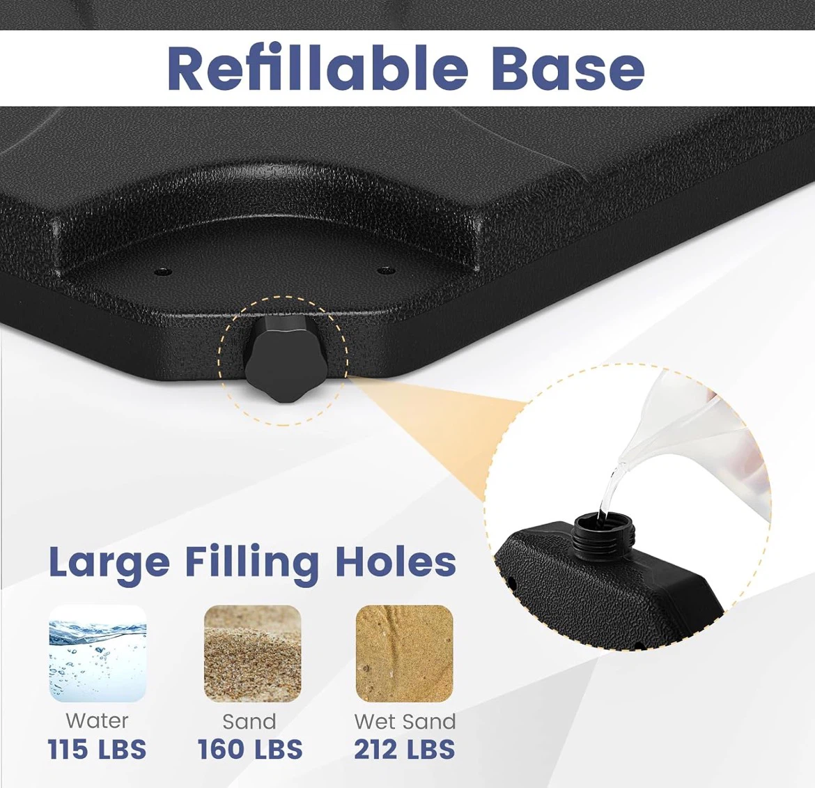 4-Piece Refillable Offset Patio Umbrella Base - photo 5