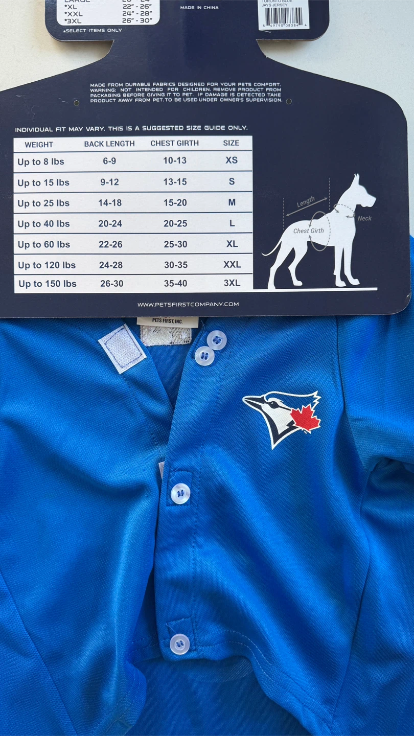 Blue Jays Dog / Pet Jersey / Halloween Costume - photo 2