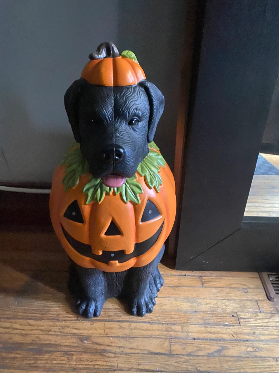 Light-up Pumpkin Black Dog Halloween Decoration - photo 3