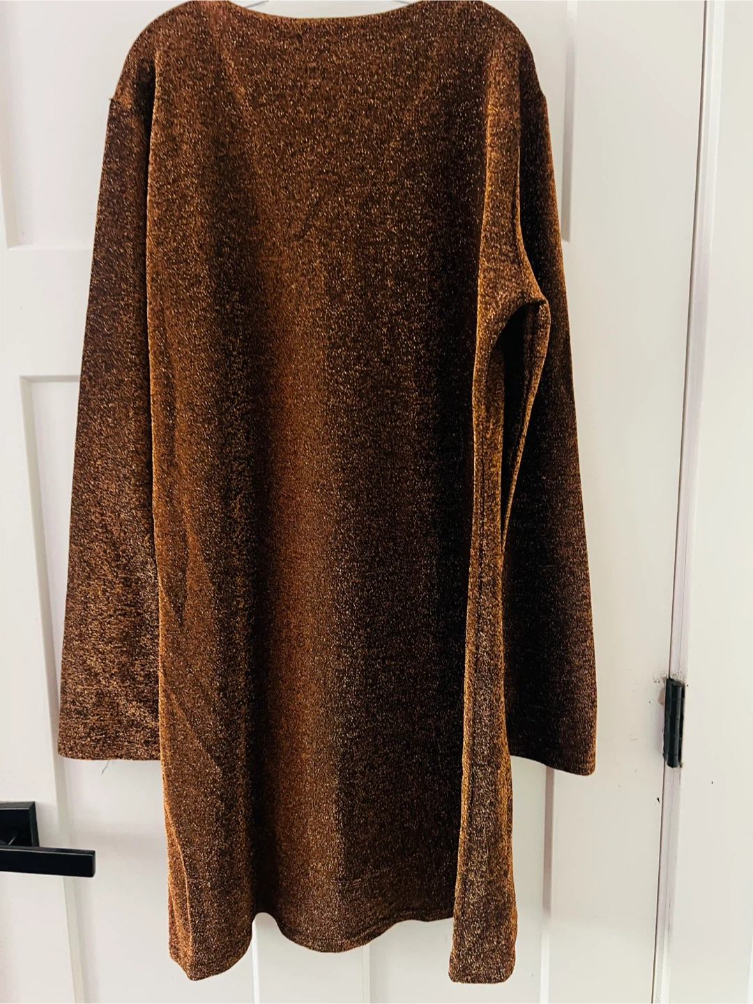 Sparkly Bronze Long-Sleeve Dress - photo 2
