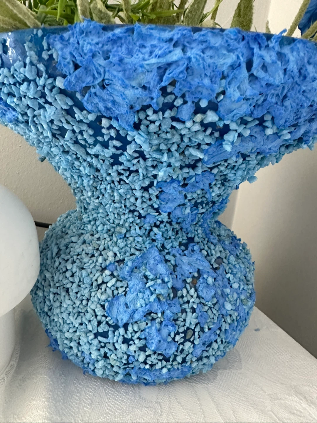 Blue Decorative Vase with Artificial Flowers - photo 2