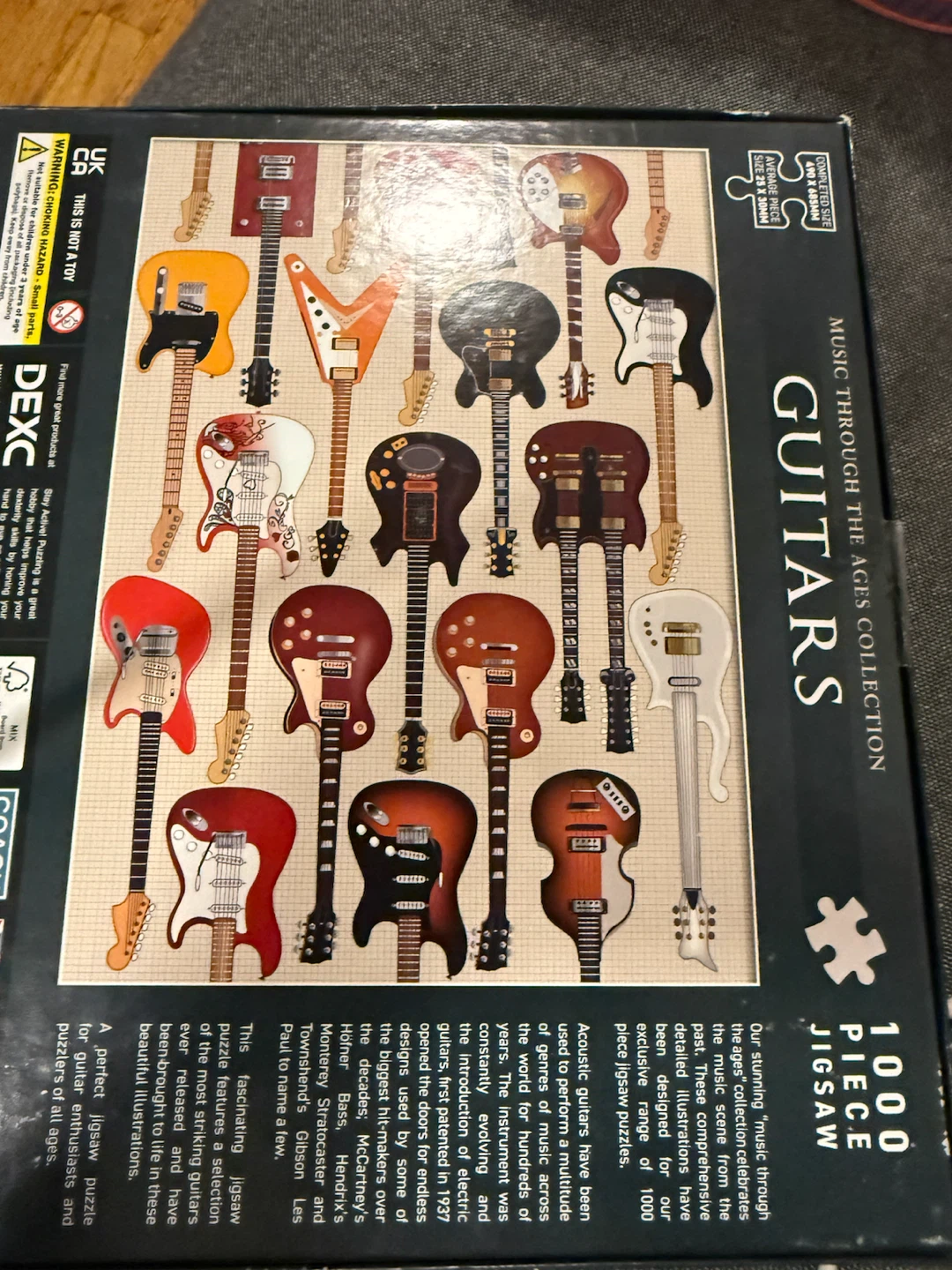 NWB Music Through The Ages Guitars 1000 Piece Jigsaw Puzzle - photo 2