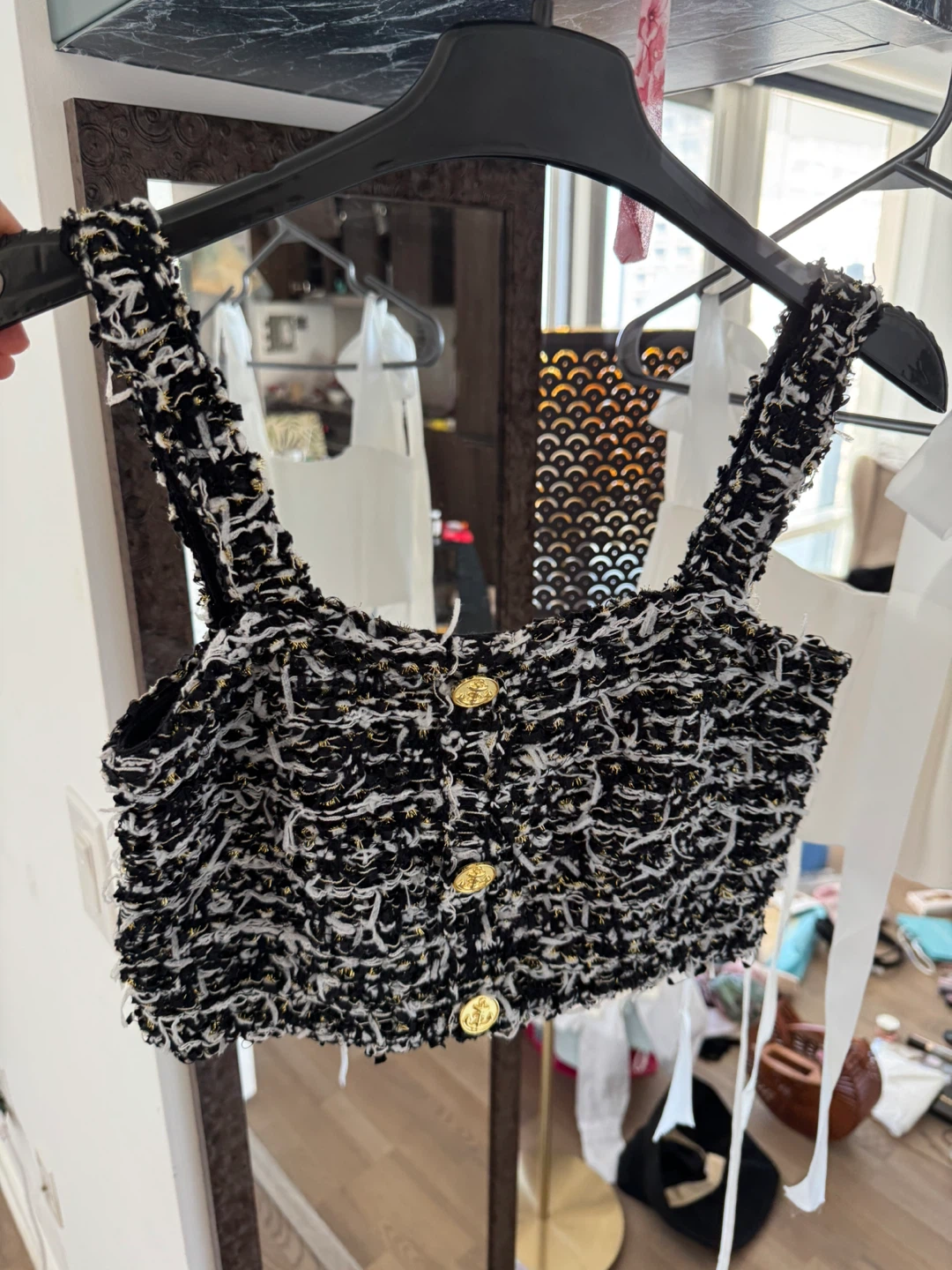 Balmain styled Haute Couture Gold Anchor Buttons top