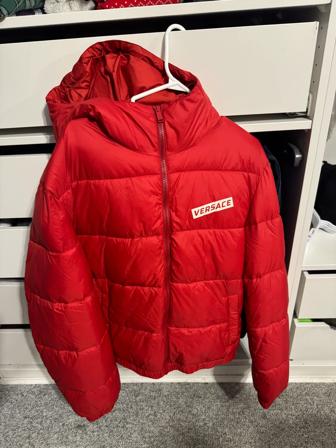 Versace Red Puffer Jacket