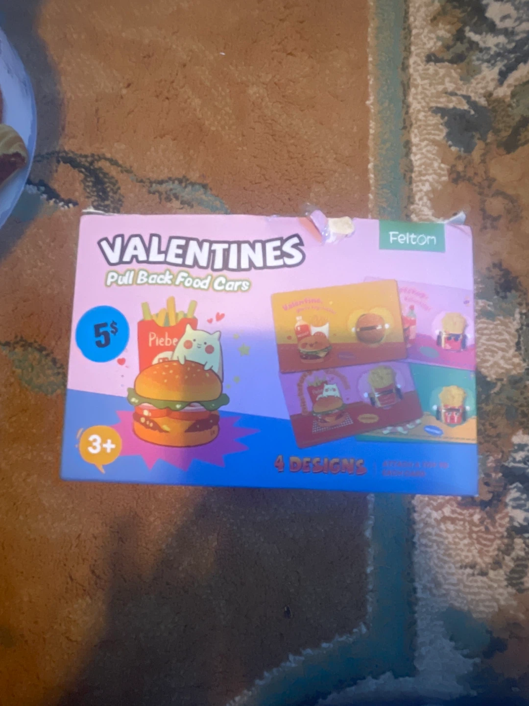 Felton Valentines Pull Back Food Cars Kit