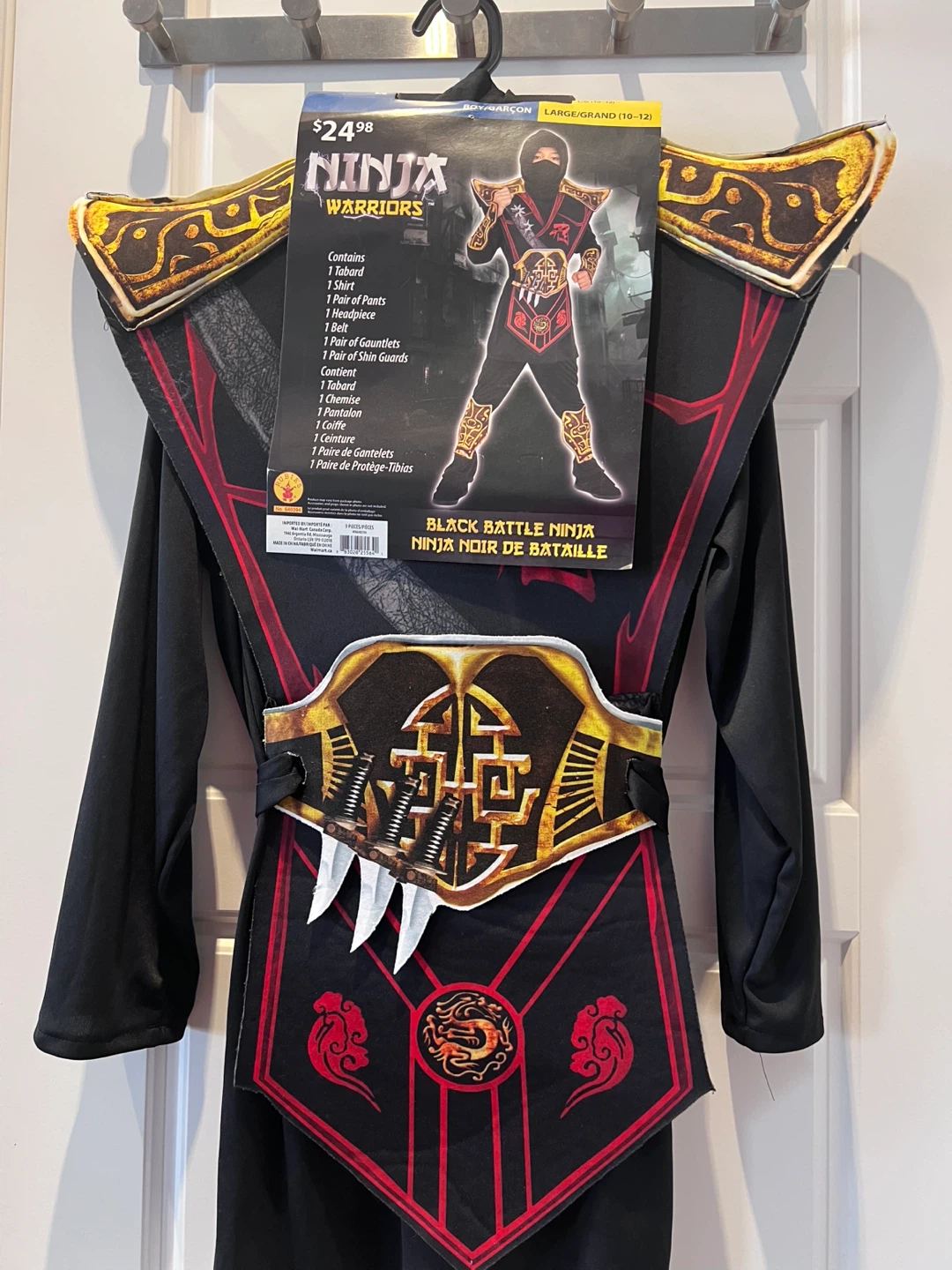 Ninja Warriors Black Battle Ninja Costume Size Large