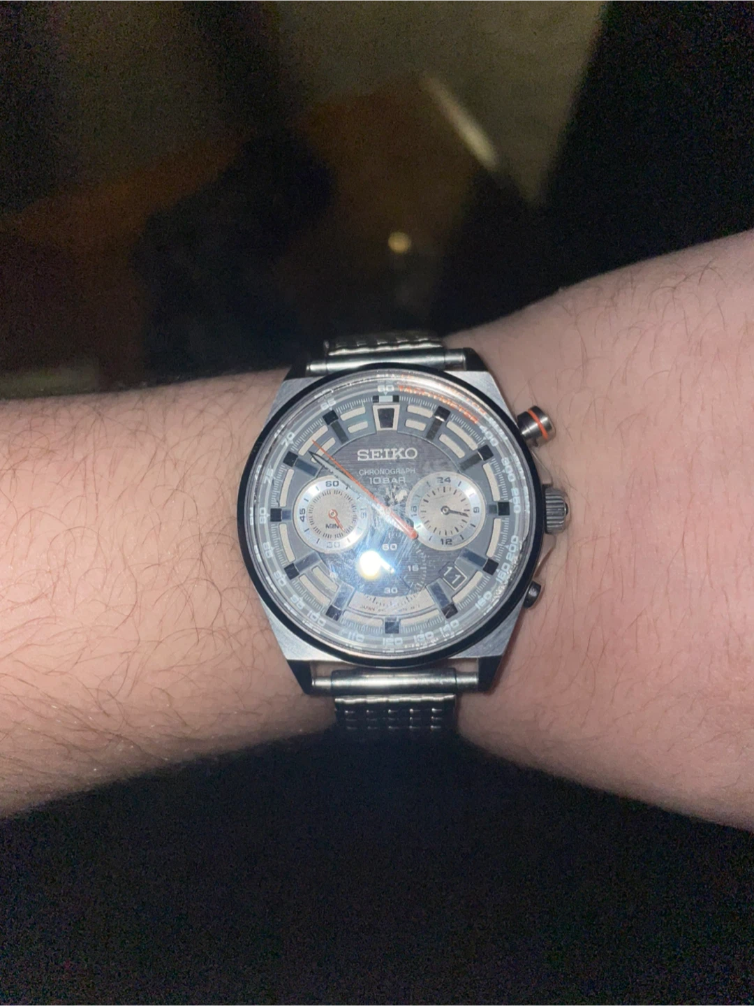 Seiko Chronograph 10BAR TacMeter watch