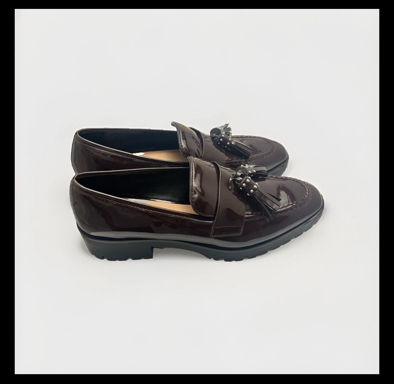 Zara Trafaluc Burgundy Tassel Loafers - photo 4