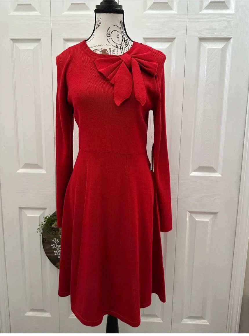 Jessica Howard Red Knit Dress