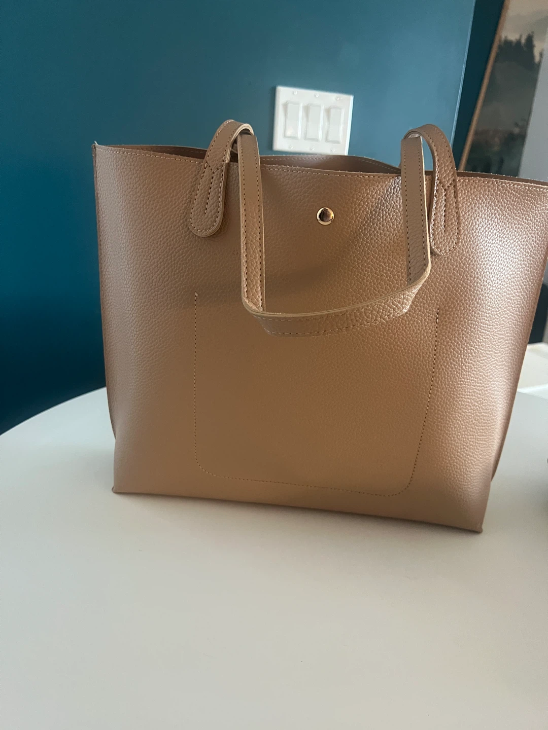 Beige Leather Tote Bag - photo 2