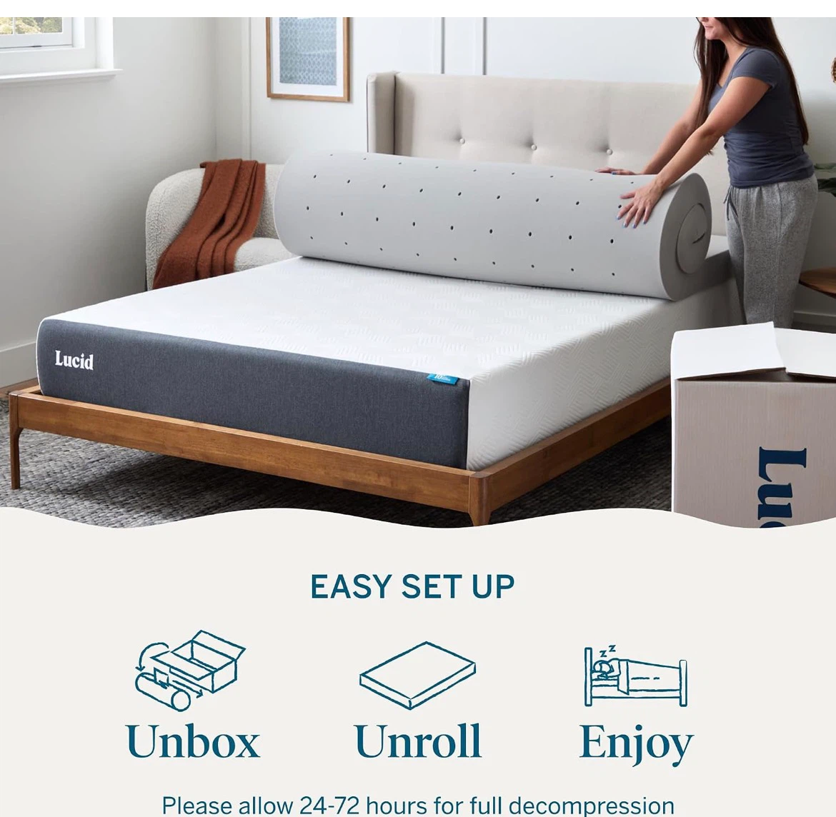 Lucid Memory Foam Mattress Topper - photo 4