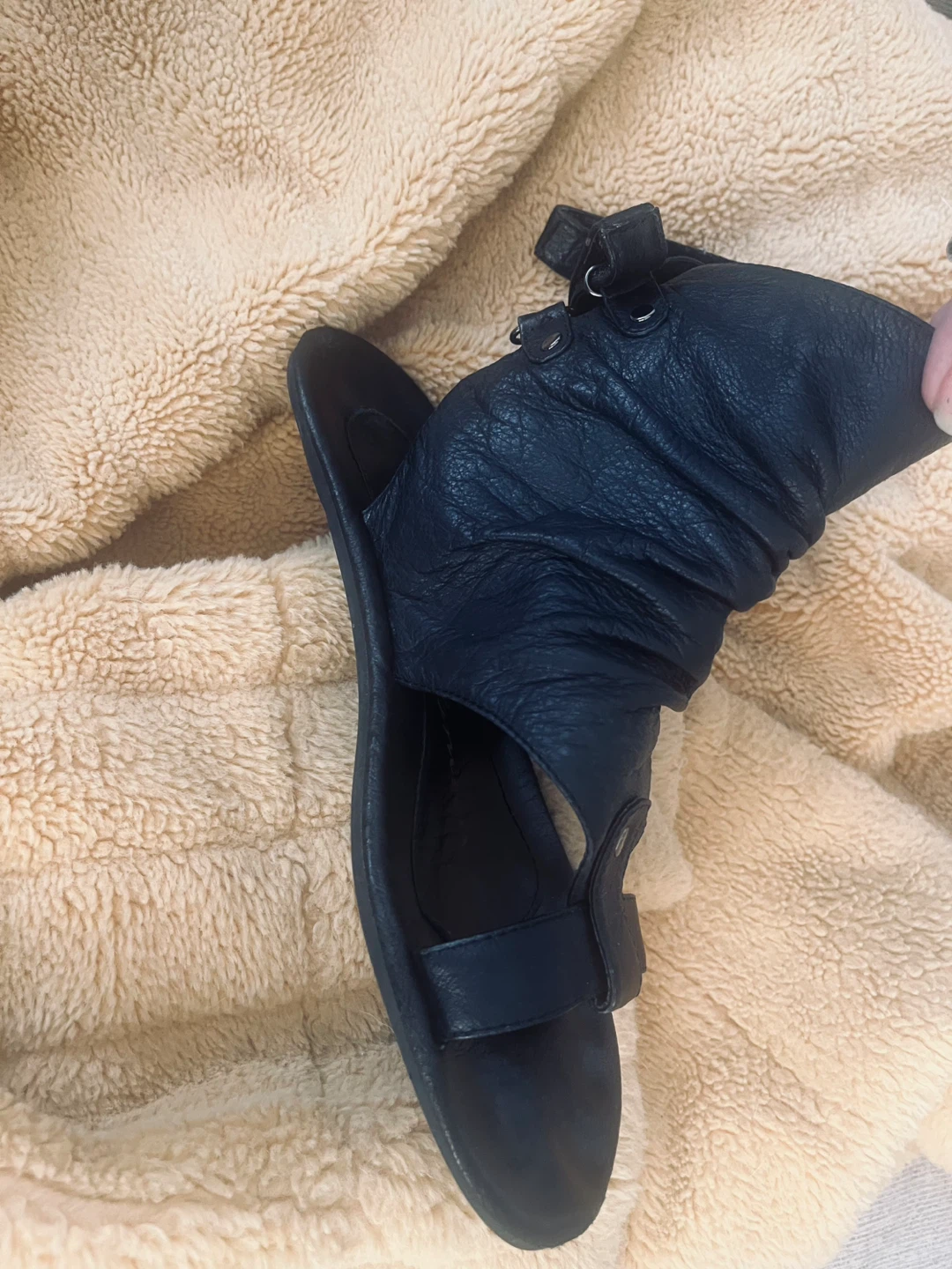 Estee Isman Black Leather Sandals Size 39 - photo 4