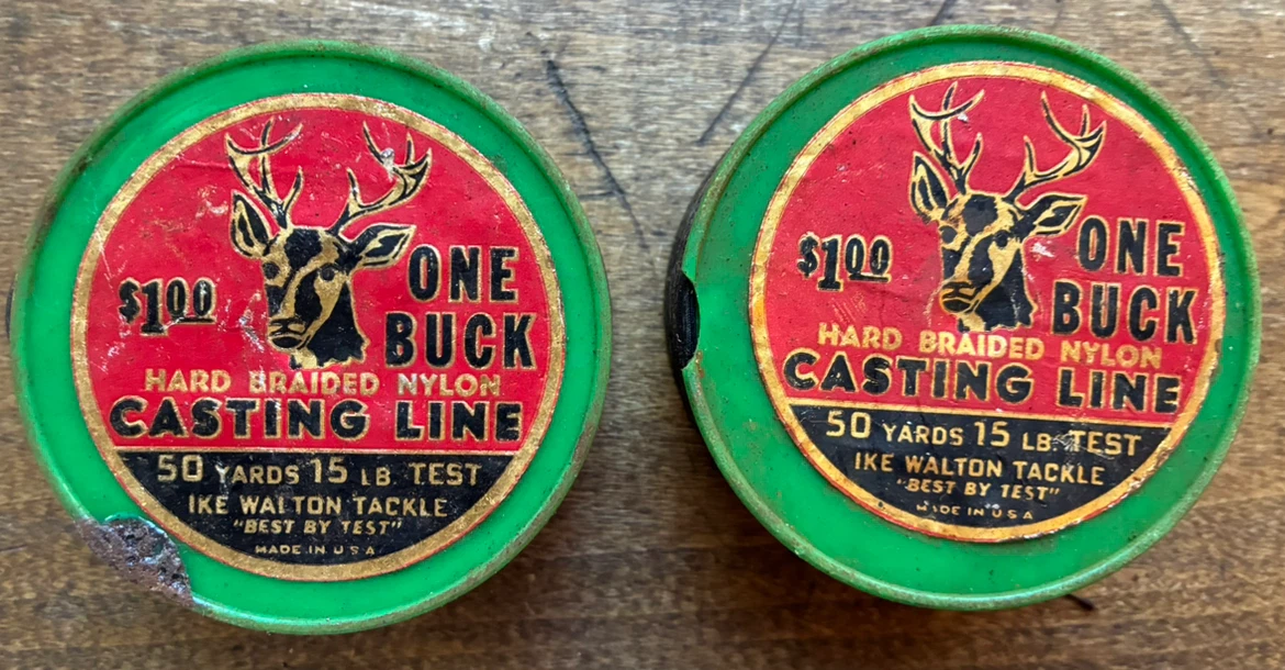 Vintage ONE BUCK Fishing Line – 2 Collectible Deer Label Spool