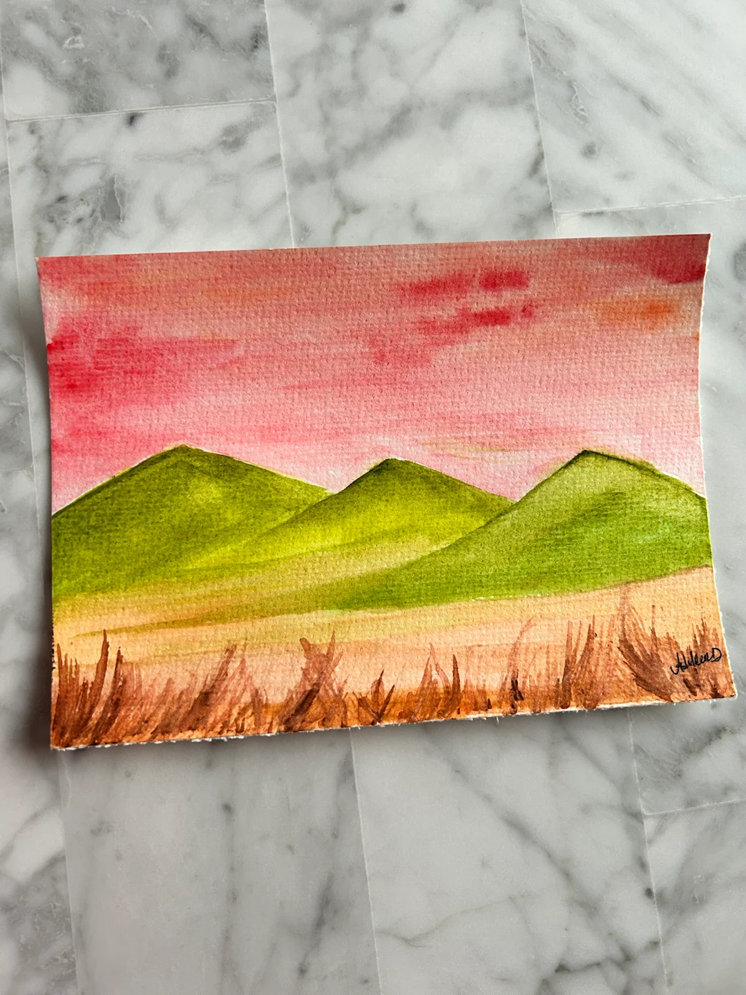 Original Landscape Watercolour Art 5x7 inches - photo 2