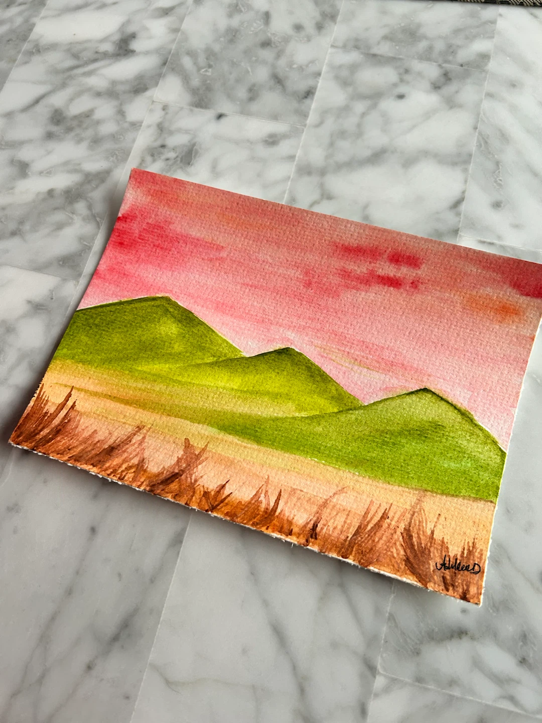 Original Landscape Watercolour Art 5x7 inches - photo 3