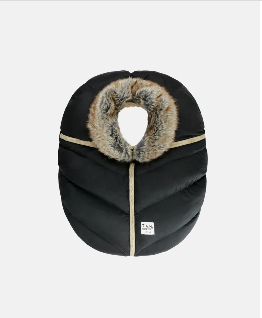 7AM Enfant Car Seat Cocoon Tundra Black Faux Fur