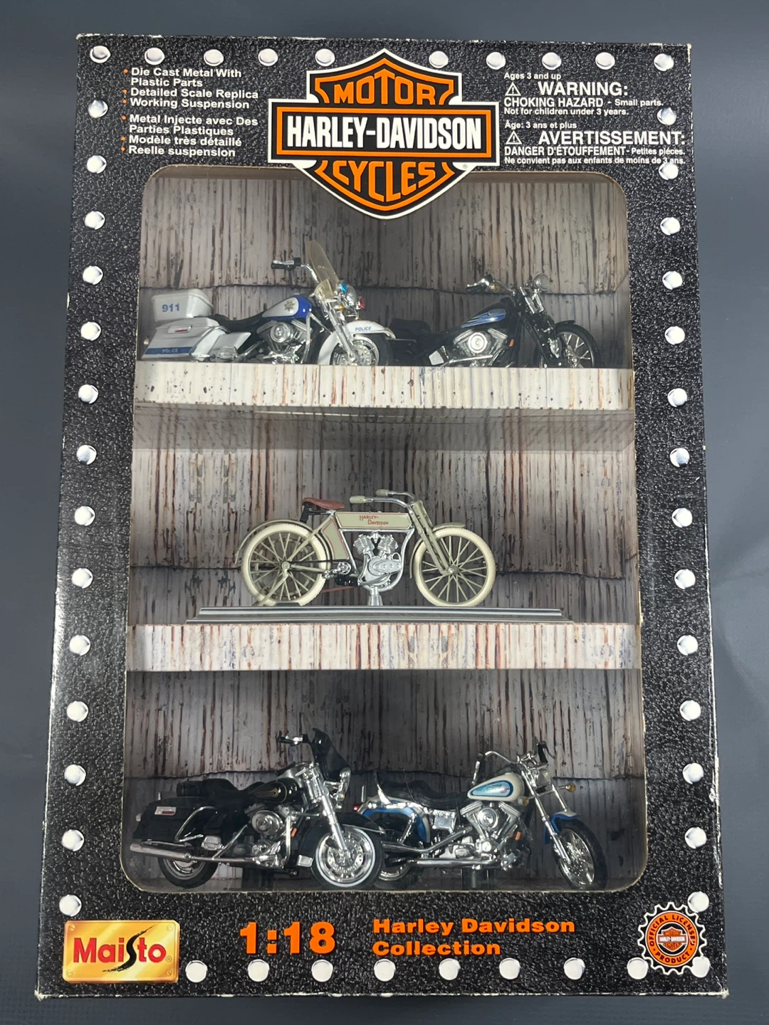 RARE Vintage Maisto 1:18 Harley-Davidson Collection 5-Bike Set