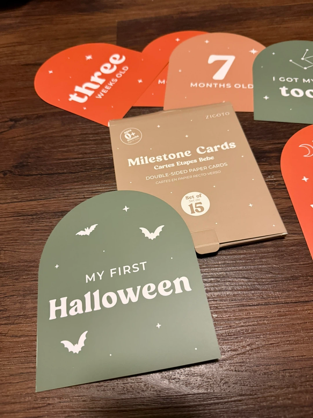 Baby Monthly Milestone Cards Set - 15 Double-Sided Cards (New) - photo 4