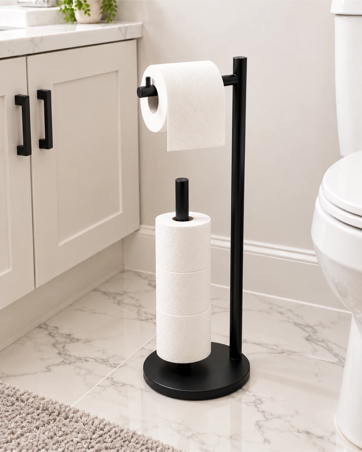 Matte Black Toilet Paper Stand