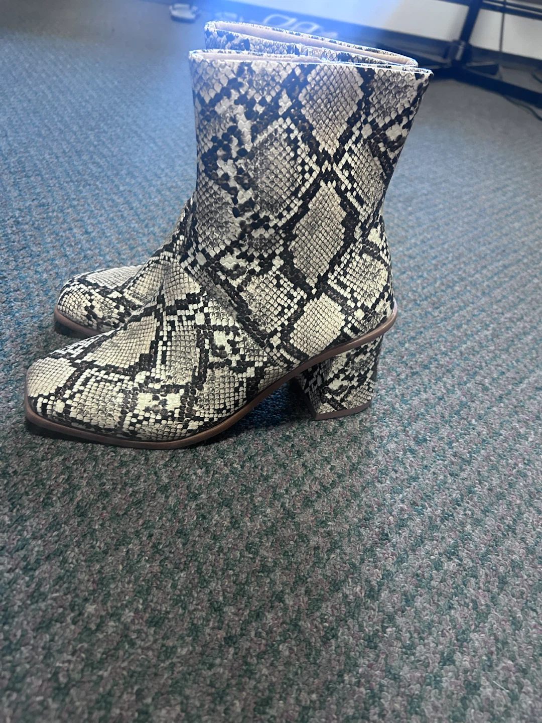 Time and Tru Snake Print Ankle Boots