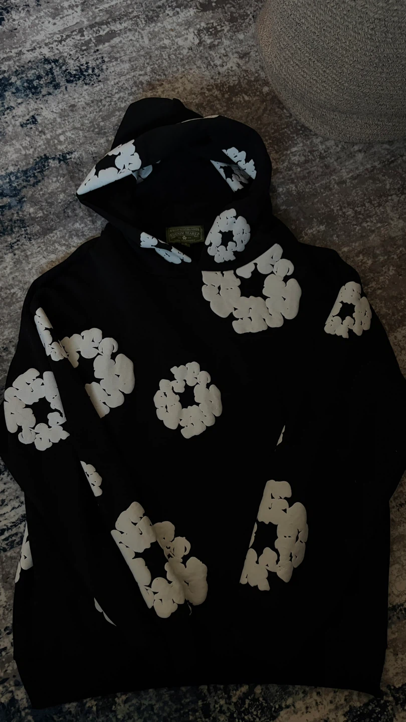 Denim Tears Black Cotton Set (Hoodie + Sweatpants)