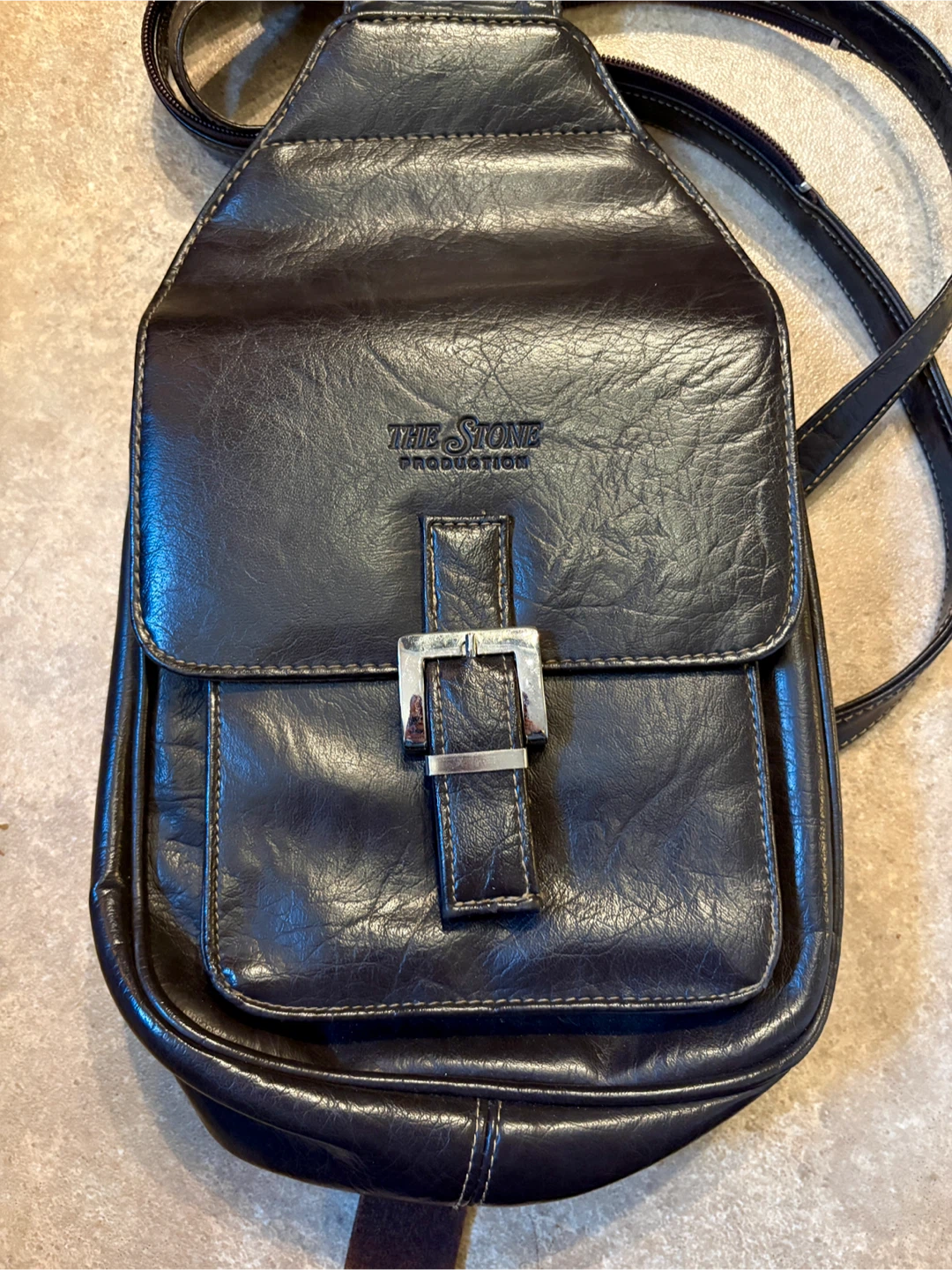 'The Stone Production' Dark Brown Leather  Sling Bag - photo 2