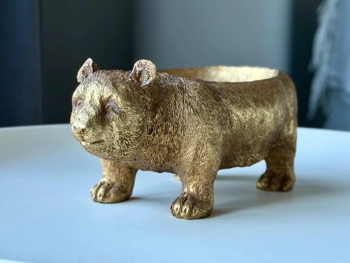 New Antique Gold Bear Decorative Bowl / Organizer / Tray - photo 2