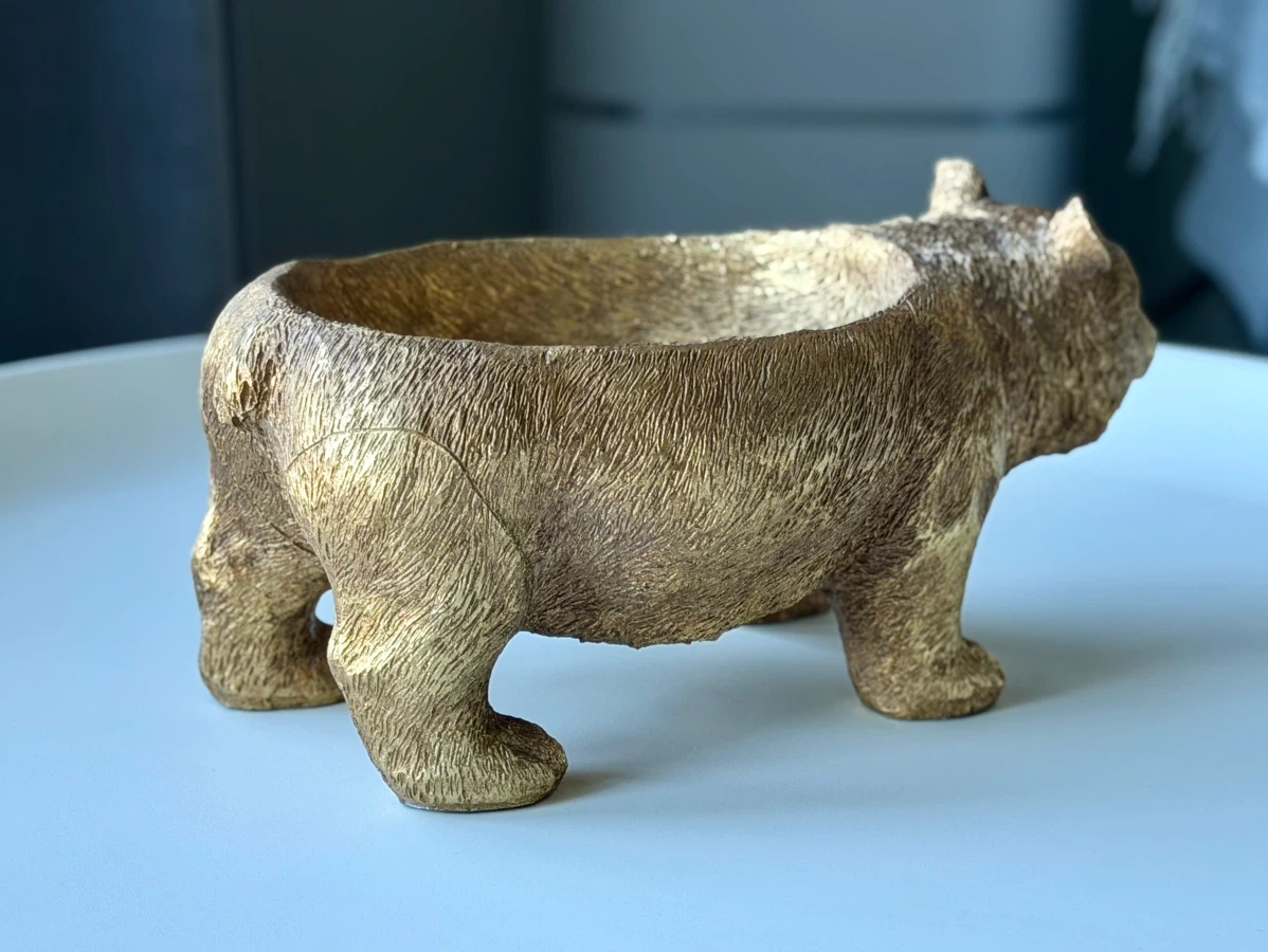 New Antique Gold Bear Decorative Bowl / Organizer / Tray - photo 3