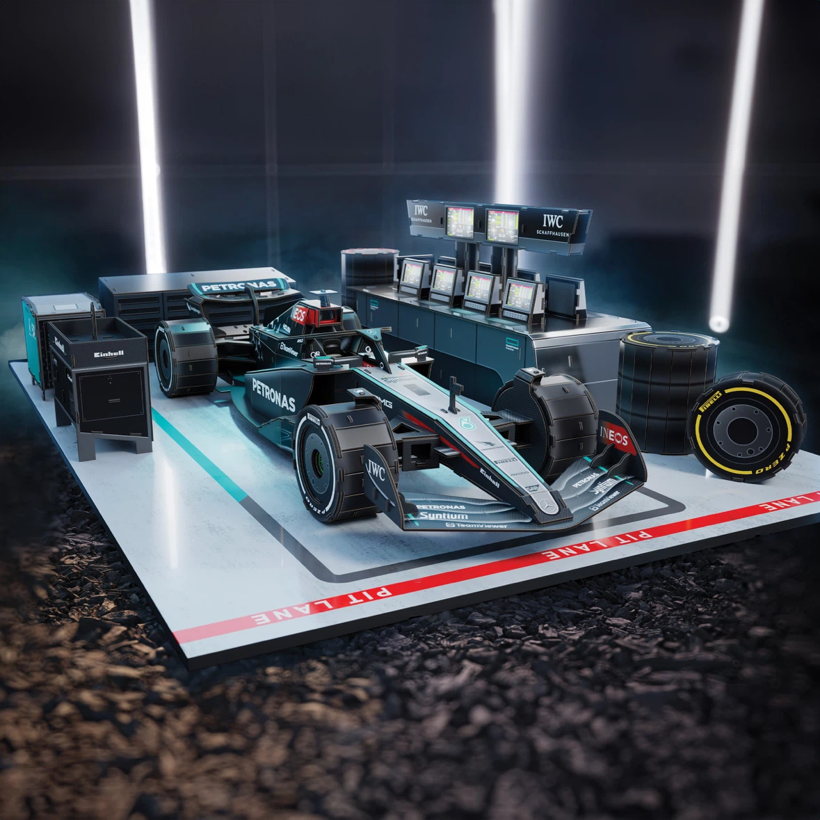 4D Build Mercedes-AMG F1 W15 E Performance Car & Garage Set - photo 2