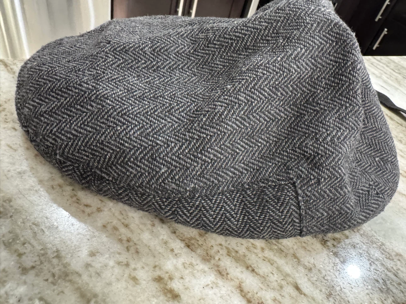 Gray Herringbone Wool Blend Flat Cap - photo 3