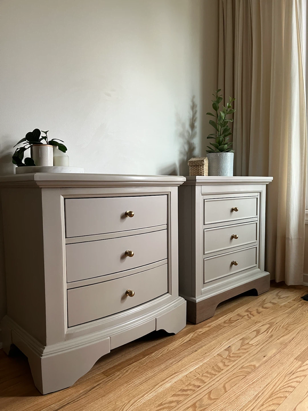Custom King Size Nightstands with 3-drawer Storage