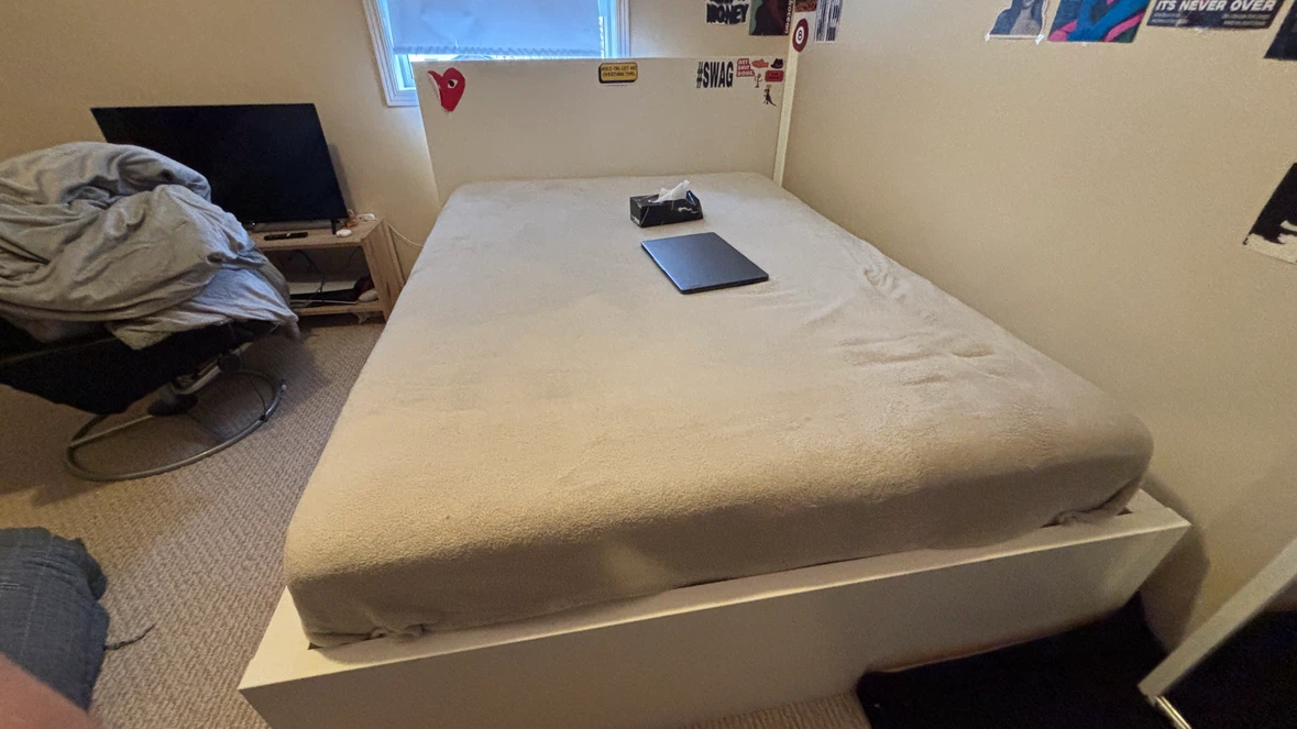 White Bed Frame queen size with two drawers - photo 5