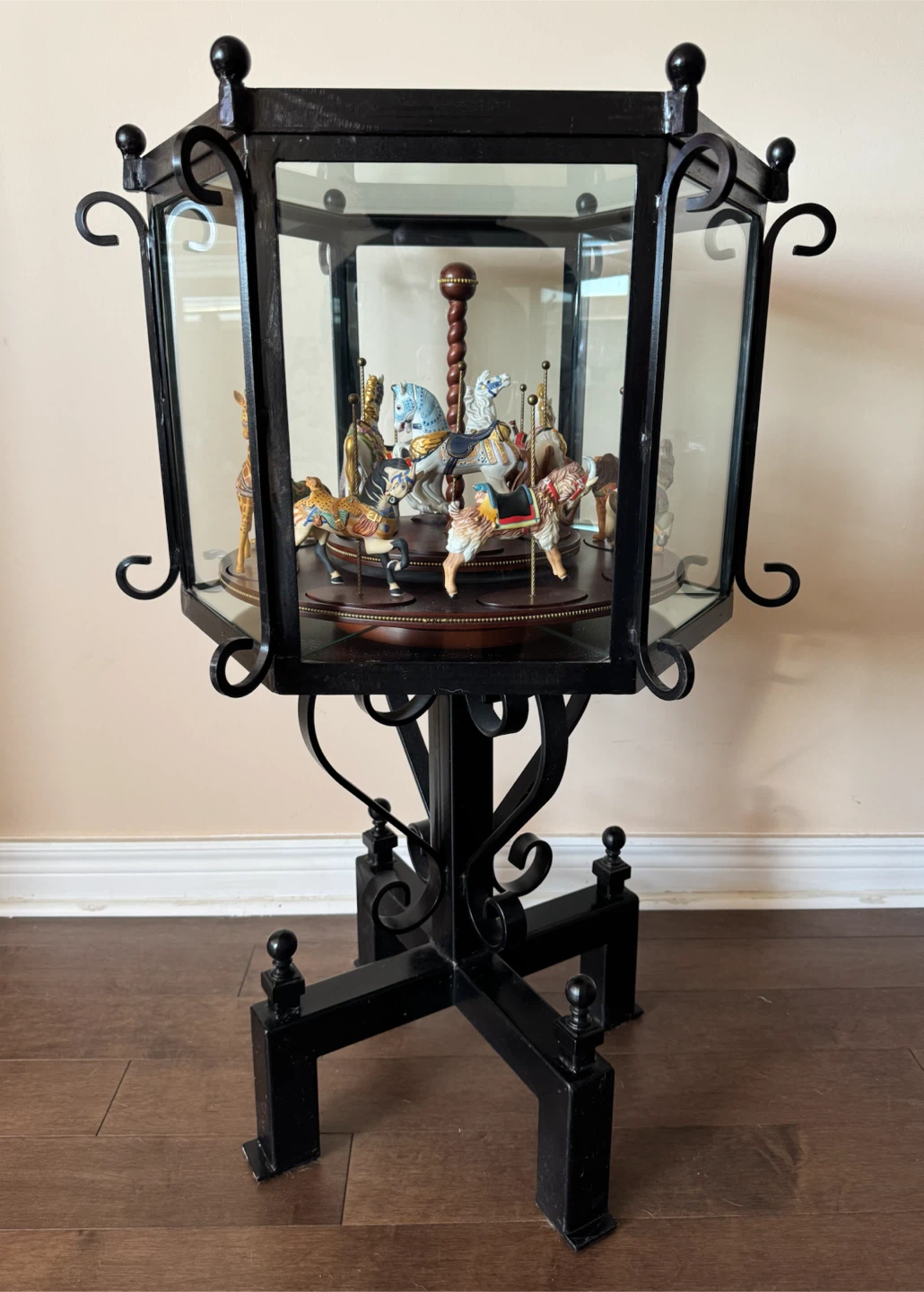 The Treasury of Carousel Art + Wrought Iron Display Case