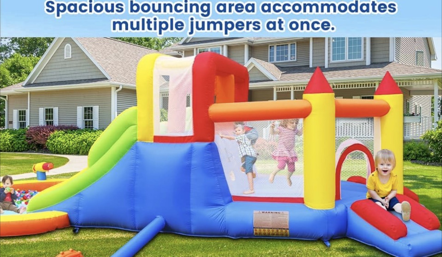 Inflatable Bouncy Castle Water Park with Dual Slides - photo 3