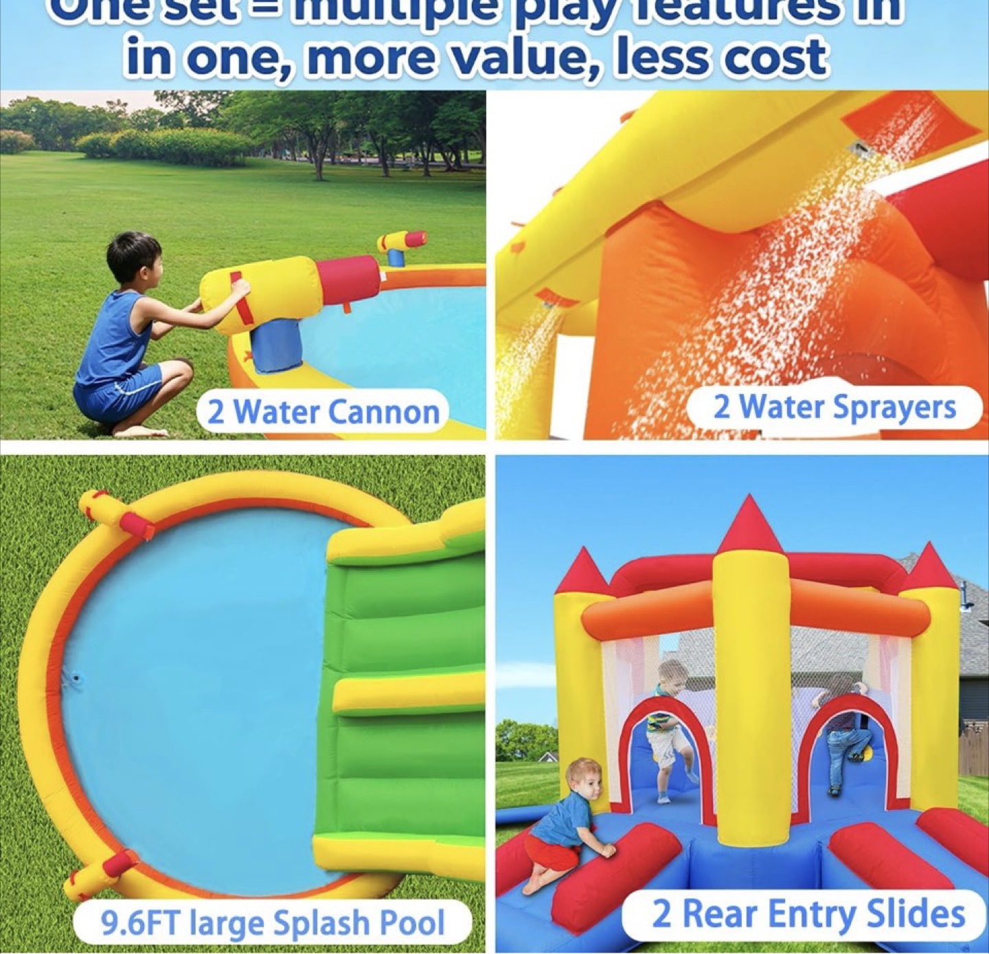 Inflatable Bouncy Castle Water Park with Dual Slides - photo 4