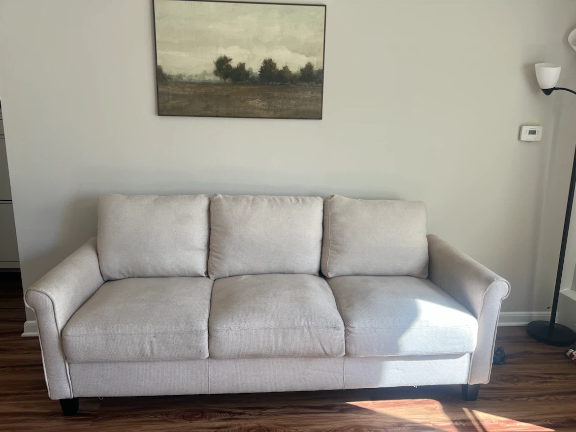 Beige Sofa and Loveseat Set