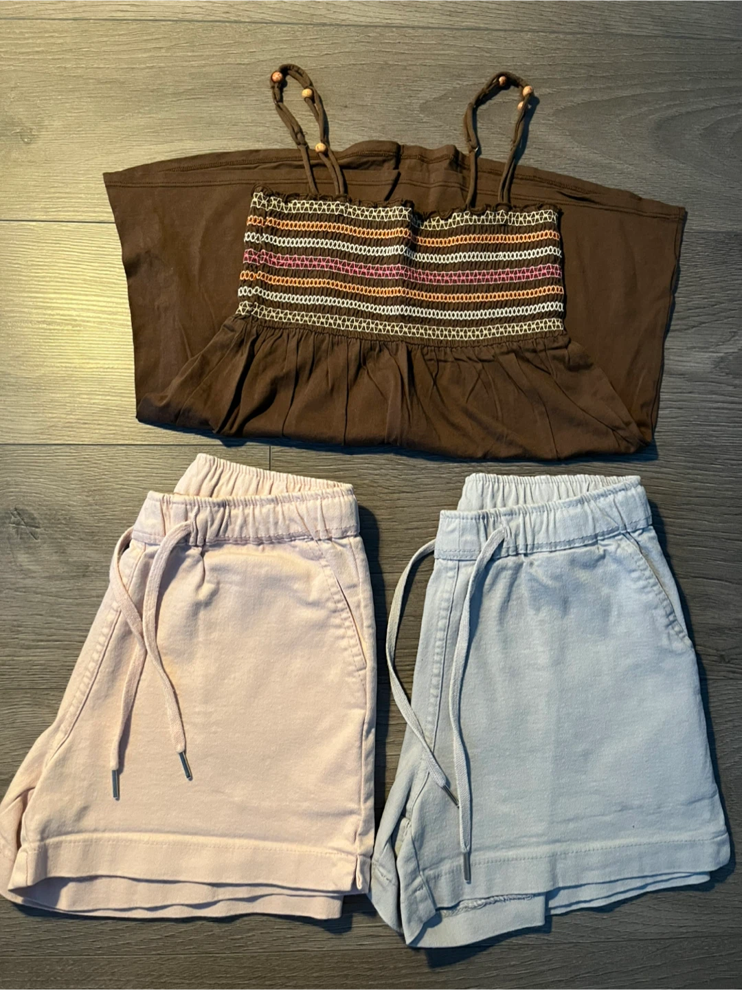 Summer Top and Two Pairs of Shorts Set