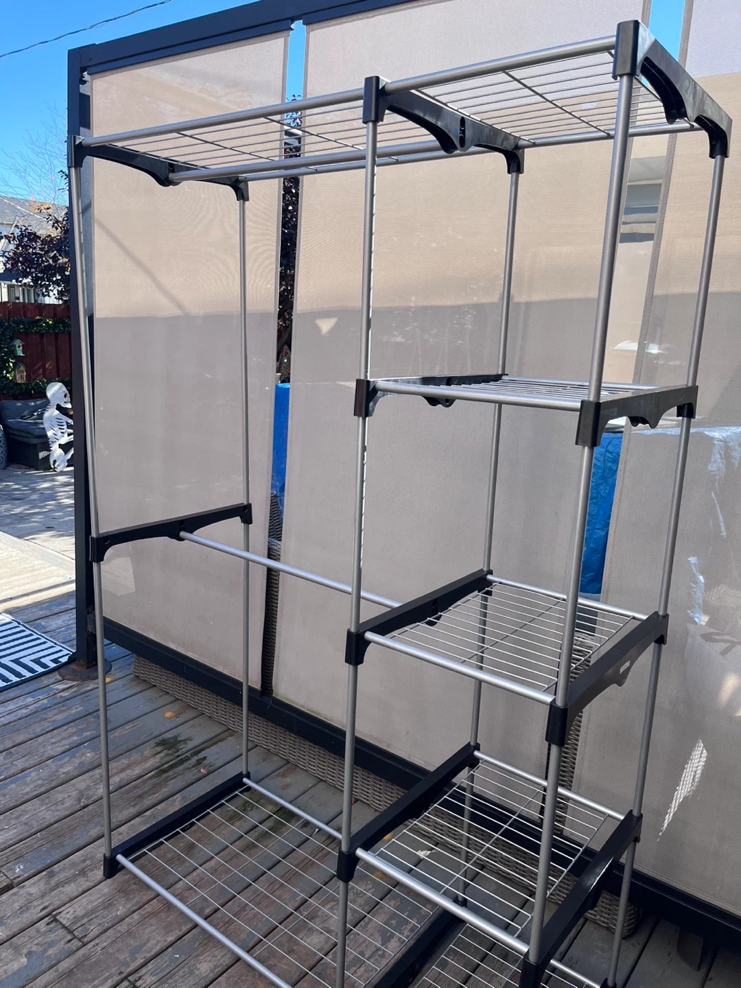 Metal Garment Rack with Shelves