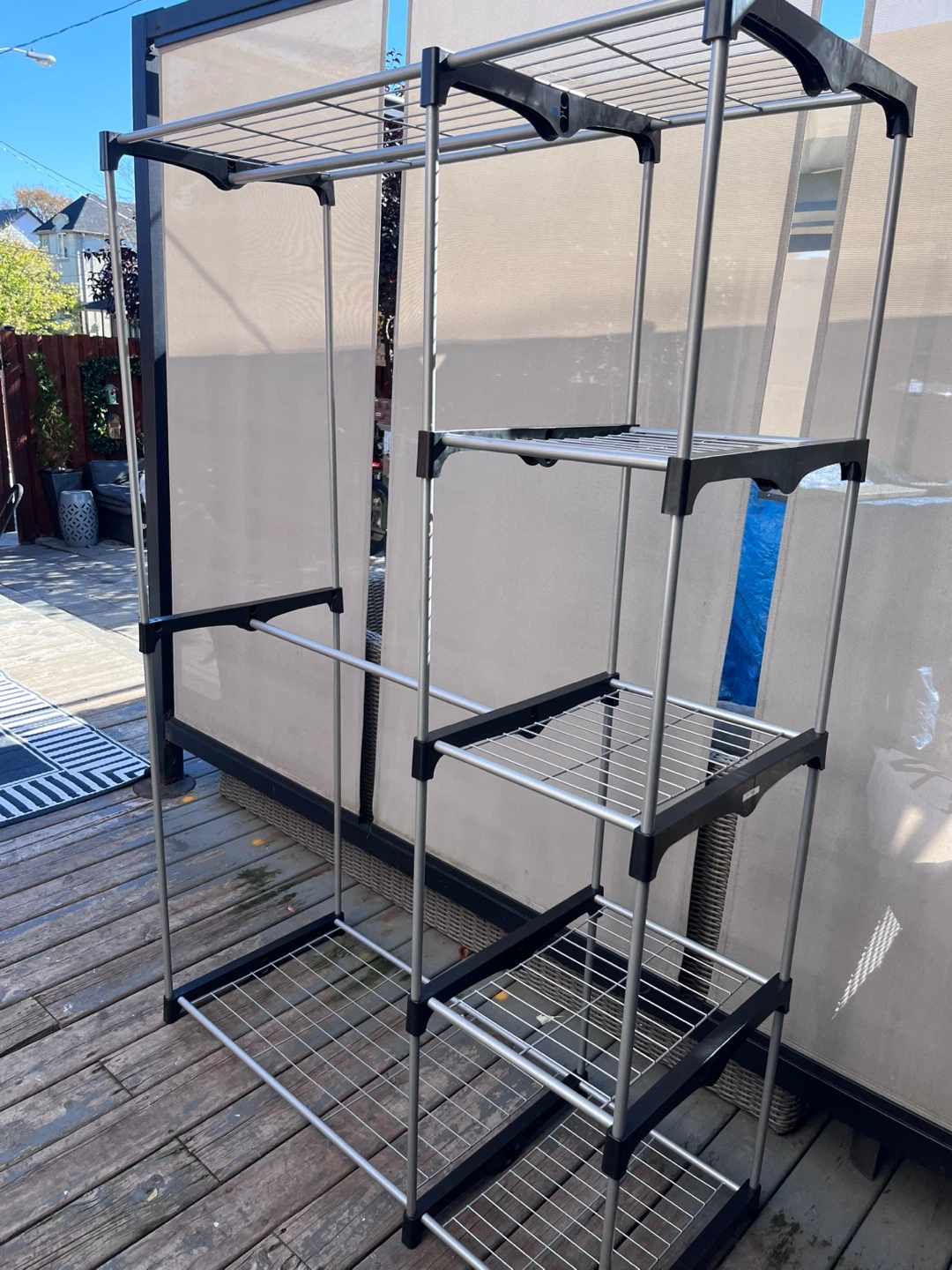 Metal Garment Rack with Shelves - photo 2
