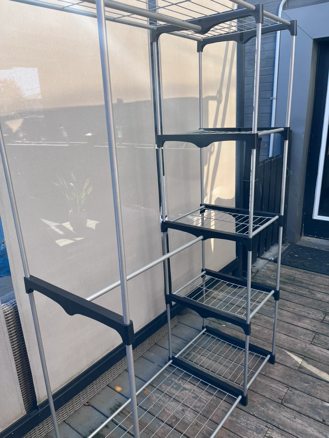 Metal Garment Rack with Shelves - photo 4